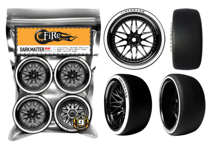 FireBrand RC • FANG-RT On-Road Race TREADS and Tire Foams Set of 4 Tires and 4 Foams 1:10 Scale RC Tires 