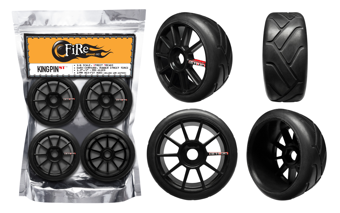 4Stk RC 1/8 Soft Reifen Tires & 1:8 Felge Wheels Hex 17mm For RC HPI On-Road Car